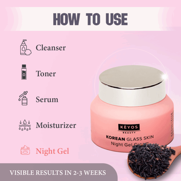Korean Glass Skin Night Gel Cream - Image 5