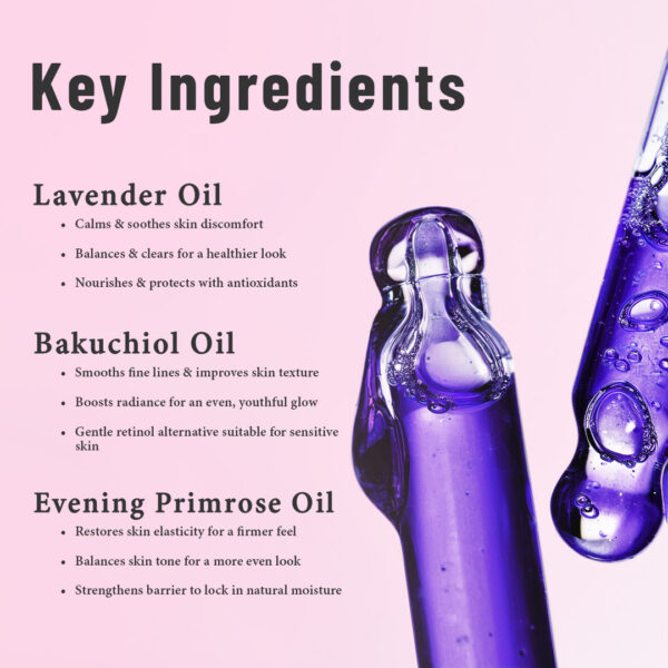 Lavender and bakuchiol Oil, Evening Primrose oil Face essential oil - Image 4